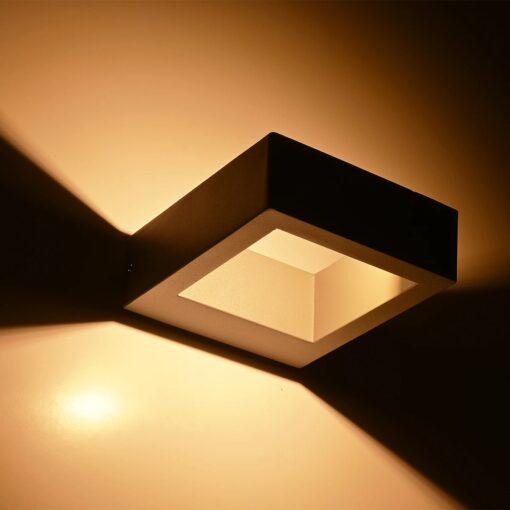 kelvo® AURA KLV-101-0117 Φωτιστικό Τοίχου / Απλίκα LED 7W 875lm 45° AC 220-240V Αδιάβροχο IP65 Θερμό Λευκό 2700K – Bridgelux COB Chip & TÜV SÜD Driver – Γκρι Ανθρακί Ματ – Μ13 x Π15 x Υ4.5cm – 5 Χρόνια Εγγύηση