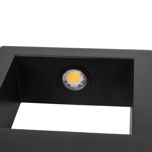 kelvo® AURA KLV-101-0116 Φωτιστικό Τοίχου / Απλίκα LED 7W 875lm 45° AC 220-240V Αδιάβροχο IP65 Θερμό Λευκό 2700K – Bridgelux COB Chip & TÜV SÜD Driver – Μαύρο Ματ – Μ13 x Π15 x Υ4.5cm – 5 Χρόνια Εγγύηση
