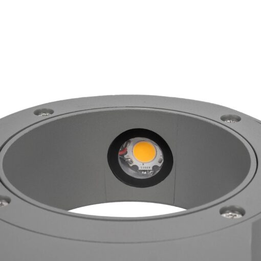 kelvo® AURA KLV-101-0114 Φωτιστικό Τοίχου / Απλίκα LED 7W 875lm 45° AC 220-240V Αδιάβροχο IP65 Θερμό Λευκό 2700K – Bridgelux COB Chip & TÜV SÜD Driver – Γκρι Ανθρακί Ματ – Μ15 x Π13 x Υ4.5cm – 5 Χρόνια Εγγύηση