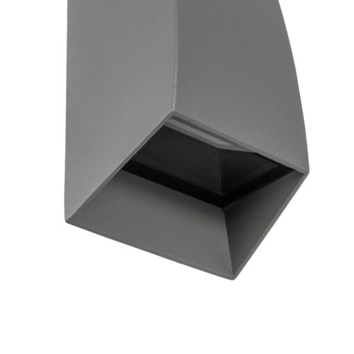 kelvo® FLUX KLV-101-0120 Φωτιστικό Τοίχου / Απλίκα LED 6W 750lm 30° AC 220-240V Αδιάβροχο IP65 Θερμό Λευκό 2700K – Bridgelux COB Chip & TÜV SÜD Driver – Γκρι Ανθρακί Ματ – Μ5 x Π8.5 x Υ17cm – 5 Χρόνια Εγγύηση