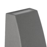 kelvo® FLUX KLV-101-0120 Φωτιστικό Τοίχου / Απλίκα LED 6W 750lm 30° AC 220-240V Αδιάβροχο IP65 Θερμό Λευκό 2700K – Bridgelux COB Chip & TÜV SÜD Driver – Γκρι Ανθρακί Ματ – Μ5 x Π8.5 x Υ17cm – 5 Χρόνια Εγγύηση