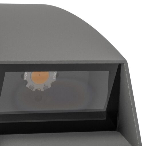 kelvo® FLUX KLV-101-0120 Φωτιστικό Τοίχου / Απλίκα LED 6W 750lm 30° AC 220-240V Αδιάβροχο IP65 Θερμό Λευκό 2700K – Bridgelux COB Chip & TÜV SÜD Driver – Γκρι Ανθρακί Ματ – Μ5 x Π8.5 x Υ17cm – 5 Χρόνια Εγγύηση