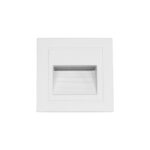kelvo® STEPART KLV-101-0079 Χωνευτό Φωτιστικό Σκαλοπατιού / Διαδρόμου LED 3W 375lm 45° AC 220-240V Αδιάβροχο IP65 Θερμό Λευκό 2700K – Lumileds SMD Chip & TÜV SÜD Driver – Λευκό Ματ – Μ8.5 x Π5 x Υ8.5cm / Q6.7 x 6.7cm – 5 Χρόνια Εγγύηση