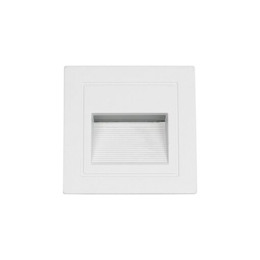 kelvo® STEPART KLV-101-0079 Χωνευτό Φωτιστικό Σκαλοπατιού / Διαδρόμου LED 3W 375lm 45° AC 220-240V Αδιάβροχο IP65 Θερμό Λευκό 2700K – Lumileds SMD Chip & TÜV SÜD Driver – Λευκό Ματ – Μ8.5 x Π5 x Υ8.5cm / Q6.7 x 6.7cm – 5 Χρόνια Εγγύηση