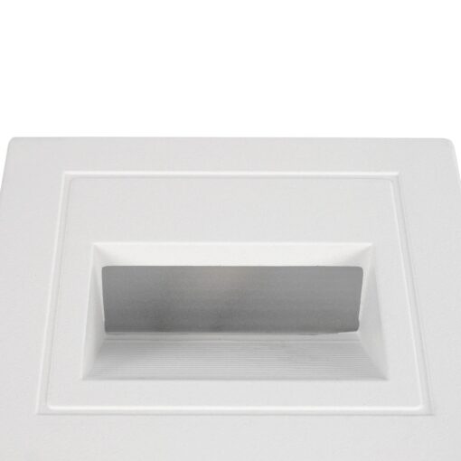 kelvo® STEPART KLV-101-0079 Χωνευτό Φωτιστικό Σκαλοπατιού / Διαδρόμου LED 3W 375lm 45° AC 220-240V Αδιάβροχο IP65 Θερμό Λευκό 2700K – Lumileds SMD Chip & TÜV SÜD Driver – Λευκό Ματ – Μ8.5 x Π5 x Υ8.5cm / Q6.7 x 6.7cm – 5 Χρόνια Εγγύηση