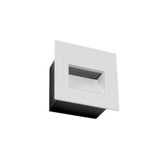 kelvo® STEPART KLV-101-0079 Χωνευτό Φωτιστικό Σκαλοπατιού / Διαδρόμου LED 3W 375lm 45° AC 220-240V Αδιάβροχο IP65 Θερμό Λευκό 2700K – Lumileds SMD Chip & TÜV SÜD Driver – Λευκό Ματ – Μ8.5 x Π5 x Υ8.5cm / Q6.7 x 6.7cm – 5 Χρόνια Εγγύηση