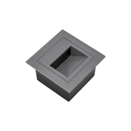 kelvo® STEPART KLV-101-0078 Χωνευτό Φωτιστικό Σκαλοπατιού / Διαδρόμου LED 3W 375lm 45° AC 220-240V Αδιάβροχο IP65 Θερμό Λευκό 2700K – Lumileds SMD Chip & TÜV SÜD Driver – Γκρι Ανθρακί Ματ – Μ8.5 x Π5 x Υ8.5cm / Q6.7 x 6.7cm – 5 Χρόνια Εγγύηση