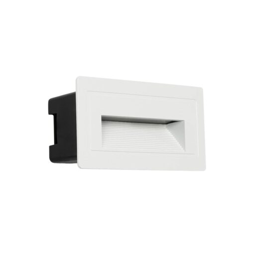 kelvo® STEPART KLV-101-0082 Χωνευτό Φωτιστικό Σκαλοπατιού / Διαδρόμου LED 3W 375lm 45° AC 220-240V Αδιάβροχο IP65 Θερμό Λευκό 2700K – Lumileds SMD Chip & TÜV SÜD Driver – Λευκό Ματ – Μ10.5 x Π4.5 x Υ6cm / Q9.1 x 4.5cm – 5 Χρόνια Εγγύηση