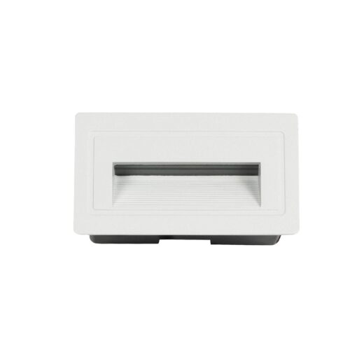 kelvo® STEPART KLV-101-0082 Χωνευτό Φωτιστικό Σκαλοπατιού / Διαδρόμου LED 3W 375lm 45° AC 220-240V Αδιάβροχο IP65 Θερμό Λευκό 2700K – Lumileds SMD Chip & TÜV SÜD Driver – Λευκό Ματ – Μ10.5 x Π4.5 x Υ6cm / Q9.1 x 4.5cm – 5 Χρόνια Εγγύηση