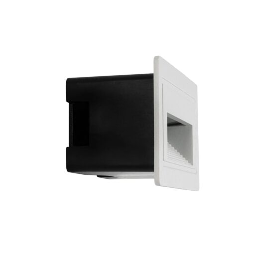 kelvo® STEPART KLV-101-0082 Χωνευτό Φωτιστικό Σκαλοπατιού / Διαδρόμου LED 3W 375lm 45° AC 220-240V Αδιάβροχο IP65 Θερμό Λευκό 2700K – Lumileds SMD Chip & TÜV SÜD Driver – Λευκό Ματ – Μ10.5 x Π4.5 x Υ6cm / Q9.1 x 4.5cm – 5 Χρόνια Εγγύηση