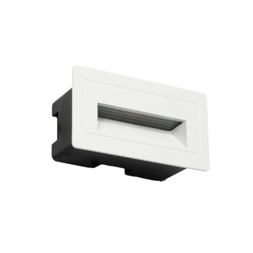 kelvo® STEPART KLV-101-0082 Χωνευτό Φωτιστικό Σκαλοπατιού / Διαδρόμου LED 3W 375lm 45° AC 220-240V Αδιάβροχο IP65 Θερμό Λευκό 2700K – Lumileds SMD Chip & TÜV SÜD Driver – Λευκό Ματ – Μ10.5 x Π4.5 x Υ6cm / Q9.1 x 4.5cm – 5 Χρόνια Εγγύηση
