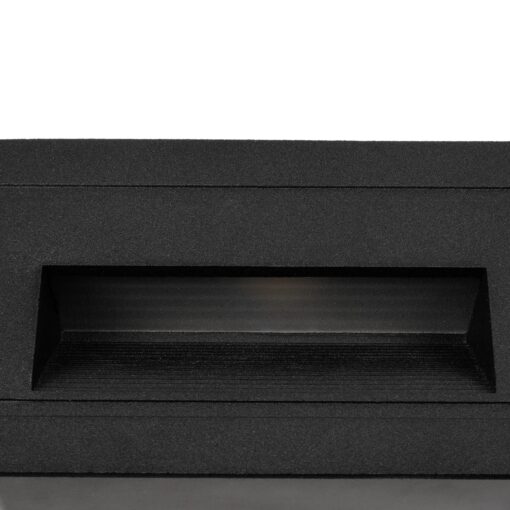 kelvo® STEPART KLV-101-0080 Χωνευτό Φωτιστικό Σκαλοπατιού / Διαδρόμου LED 3W 375lm 45° AC 220-240V Αδιάβροχο IP65 Θερμό Λευκό 2700K – Lumileds SMD Chip & TÜV SÜD Driver – Μαύρο Ματ – Μ10.5 x Π4.5 x Υ6cm / Q9.1 x 4.5cm – 5 Χρόνια Εγγύηση