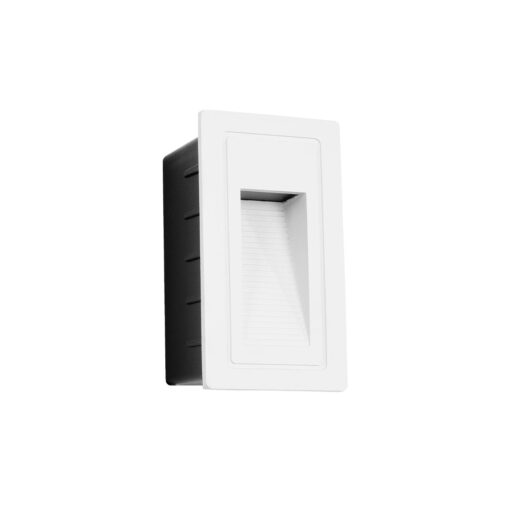 kelvo® STEPART KLV-101-0091 Χωνευτό Φωτιστικό Σκαλοπατιού / Διαδρόμου LED 3W 375lm 45° AC 220-240V Αδιάβροχο IP65 Θερμό Λευκό 2700K – Lumileds SMD Chip & TÜV SÜD Driver – Λευκό Ματ – Μ6 x Π5.5 x Υ10cm / Q5 x 9.6cm – 5 Χρόνια Εγγύηση