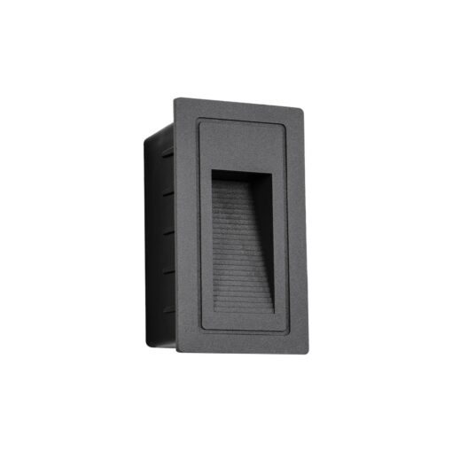 kelvo® STEPART KLV-101-0090 Χωνευτό Φωτιστικό Σκαλοπατιού / Διαδρόμου LED 3W 375lm 45° AC 220-240V Αδιάβροχο IP65 Θερμό Λευκό 2700K – Lumileds SMD Chip & TÜV SÜD Driver – Γκρι Ανθρακί Ματ – Μ6 x Π5.5 x Υ10cm / Q5 x 9.6cm – 5 Χρόνια Εγγύηση