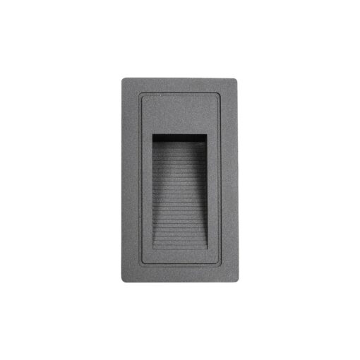 kelvo® STEPART KLV-101-0090 Χωνευτό Φωτιστικό Σκαλοπατιού / Διαδρόμου LED 3W 375lm 45° AC 220-240V Αδιάβροχο IP65 Θερμό Λευκό 2700K – Lumileds SMD Chip & TÜV SÜD Driver – Γκρι Ανθρακί Ματ – Μ6 x Π5.5 x Υ10cm / Q5 x 9.6cm – 5 Χρόνια Εγγύηση