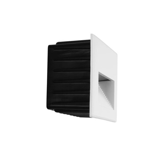 kelvo® STEPART KLV-101-0085 Χωνευτό Φωτιστικό Σκαλοπατιού / Διαδρόμου LED 3W 375lm 45° AC 220-240V Αδιάβροχο IP65 Θερμό Λευκό 2700K – Lumileds SMD Chip & TÜV SÜD Driver – Λευκό Ματ – Μ11.5 x Π5.3 x Υ8.3cm / Q10.6 x 7.6cm – 5 Χρόνια Εγγύηση
