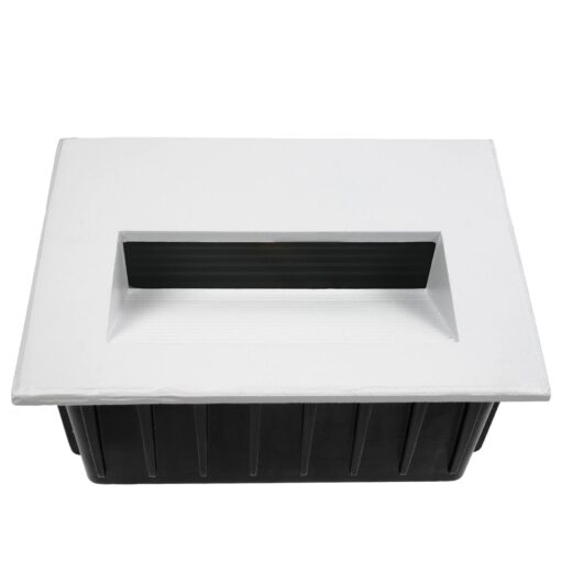 kelvo® STEPART KLV-101-0085 Χωνευτό Φωτιστικό Σκαλοπατιού / Διαδρόμου LED 3W 375lm 45° AC 220-240V Αδιάβροχο IP65 Θερμό Λευκό 2700K – Lumileds SMD Chip & TÜV SÜD Driver – Λευκό Ματ – Μ11.5 x Π5.3 x Υ8.3cm / Q10.6 x 7.6cm – 5 Χρόνια Εγγύηση