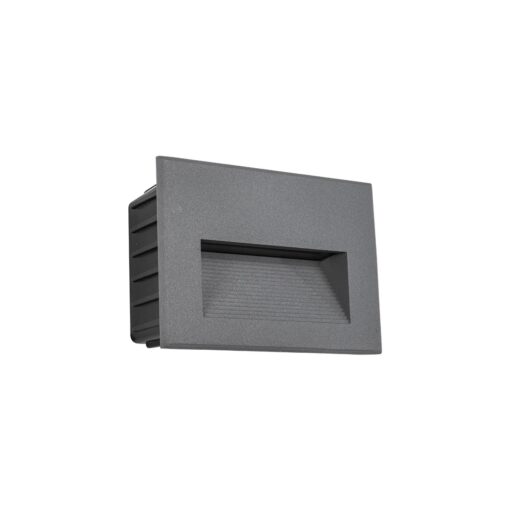 kelvo® STEPART KLV-101-0084 Χωνευτό Φωτιστικό Σκαλοπατιού / Διαδρόμου LED 3W 375lm 45° AC 220-240V Αδιάβροχο IP65 Θερμό Λευκό 2700K – Lumileds SMD Chip & TÜV SÜD Driver – Γκρι Ανθρακί Ματ – Μ11.5 x Π5.3 x Υ8.3cm / Q10.6 x 7.6cm – 5 Χρόνια Εγγύηση