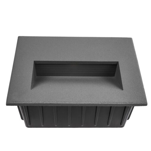 kelvo® STEPART KLV-101-0084 Χωνευτό Φωτιστικό Σκαλοπατιού / Διαδρόμου LED 3W 375lm 45° AC 220-240V Αδιάβροχο IP65 Θερμό Λευκό 2700K – Lumileds SMD Chip & TÜV SÜD Driver – Γκρι Ανθρακί Ματ – Μ11.5 x Π5.3 x Υ8.3cm / Q10.6 x 7.6cm – 5 Χρόνια Εγγύηση