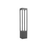 kelvo® GREMO KLV-101-0124 Φωτιστικό Κολωνάκι Κήπου LED 7W 875lm 45° AC 220-240V Αδιάβροχο IP65 Θερμό Λευκό 2700K – Bridgelux COB Chip & TÜV SÜD Driver – Γκρι Ανθρακί Ματ – Μ15 x Π15 x Υ80.5cm – 5 Χρόνια Εγγύηση