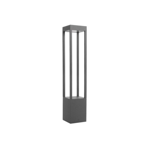 kelvo® GREMO KLV-101-0124 Φωτιστικό Κολωνάκι Κήπου LED 7W 875lm 45° AC 220-240V Αδιάβροχο IP65 Θερμό Λευκό 2700K – Bridgelux COB Chip & TÜV SÜD Driver – Γκρι Ανθρακί Ματ – Μ15 x Π15 x Υ80.5cm – 5 Χρόνια Εγγύηση