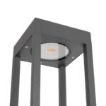 kelvo® GREMO KLV-101-0124 Φωτιστικό Κολωνάκι Κήπου LED 7W 875lm 45° AC 220-240V Αδιάβροχο IP65 Θερμό Λευκό 2700K – Bridgelux COB Chip & TÜV SÜD Driver – Γκρι Ανθρακί Ματ – Μ15 x Π15 x Υ80.5cm – 5 Χρόνια Εγγύηση