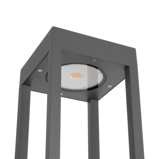kelvo® GREMO KLV-101-0124 Φωτιστικό Κολωνάκι Κήπου LED 7W 875lm 45° AC 220-240V Αδιάβροχο IP65 Θερμό Λευκό 2700K – Bridgelux COB Chip & TÜV SÜD Driver – Γκρι Ανθρακί Ματ – Μ15 x Π15 x Υ80.5cm – 5 Χρόνια Εγγύηση