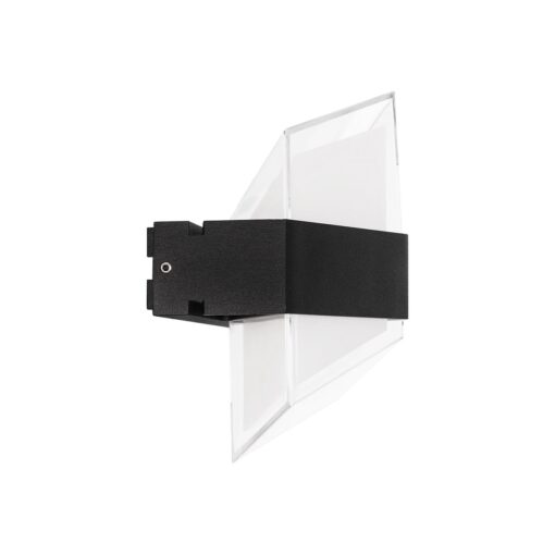 GLOBOSTAR® EMPIRE 60780 Μοντέρνο Φωτιστικό Τοίχου – Απλίκα LED 12W 1260lm 120° AC 220-240V Αδιάβροχο IP65 Φυσικό Λευκό 4500K – Bridgelux SMD Chip & TÜV SÜD Driver – Μαύρο Ματ – Μ18.5 x Π10 x Υ17.5cm – 3 Χρόνια Εγγύηση