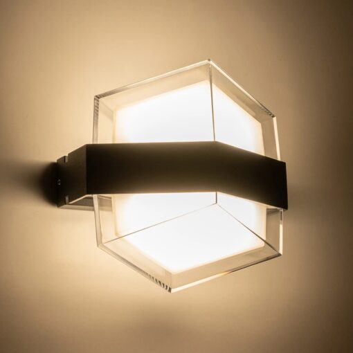 GLOBOSTAR® EMPIRE 60780 Μοντέρνο Φωτιστικό Τοίχου – Απλίκα LED 12W 1260lm 120° AC 220-240V Αδιάβροχο IP65 Φυσικό Λευκό 4500K – Bridgelux SMD Chip & TÜV SÜD Driver – Μαύρο Ματ – Μ18.5 x Π10 x Υ17.5cm – 3 Χρόνια Εγγύηση