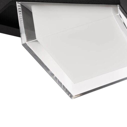 GLOBOSTAR® EMPIRE 60781 Μοντέρνο Φωτιστικό Τοίχου – Απλίκα LED 12W 1200lm 120° AC 220-240V Αδιάβροχο IP65 Θερμό Λευκό 2700K – Bridgelux SMD Chip & TÜV SÜD Driver – Μαύρο Ματ – Μ18.5 x Π10 x Υ17.5cm – 3 Χρόνια Εγγύηση