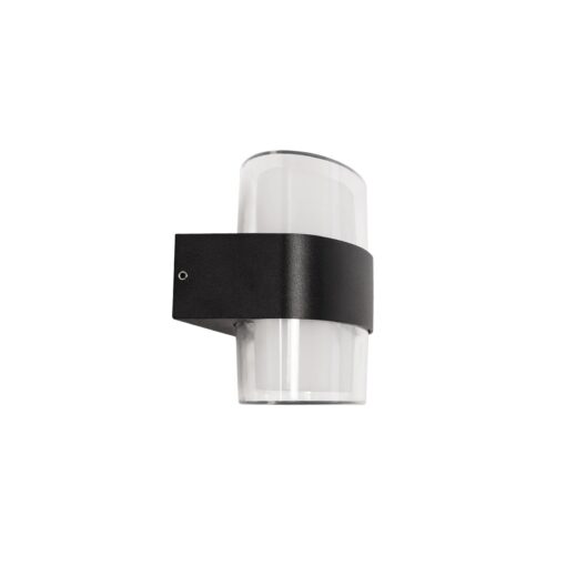 GLOBOSTAR® EMPIRE 60783 Μοντέρνο Φωτιστικό Τοίχου – Απλίκα LED 12W 1200lm 120° AC 220-240V Αδιάβροχο IP65 Θερμό Λευκό 2700K – Bridgelux SMD Chip & TÜV SÜD Driver – Μαύρο Ματ – Μ18.5 x Π9 x Υ12cm – 3 Χρόνια Εγγύηση