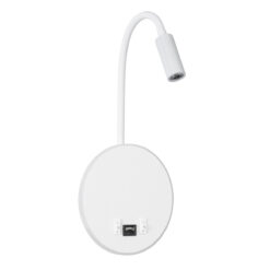 Alternative view of GLOBOSTAR® GOOSE 60881 Μοντέρνο Φωτιστικό Τοίχου - Απλίκα Ξενοδοχείου Reading Light με Φορτιστή USB 3A LED 6W 600lm 36° & 360° AC 220-240V IP20 Φυσικό Λευκό 4500K - CREE XPE & Lumileds SMD Chip & TÜV SÜD Driver - Λευκό Ματ - Μ15.5 x Π15 x Υ30.5cm - 3 Χρόνια Εγγύηση