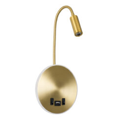 Alternative view of GLOBOSTAR® GOOSE 60885 Μοντέρνο Φωτιστικό Τοίχου - Απλίκα Ξενοδοχείου Reading Light με Φορτιστή USB 3A LED 6W 600lm 36° & 360° AC 220-240V IP20 Φυσικό Λευκό 4500K - CREE XPE & Lumileds SMD Chip & TÜV SÜD Driver - Χρυσό Πλατίνα - Μ15.5 x Π15 x Υ30.5cm - 3 Χρόνια Εγγύηση