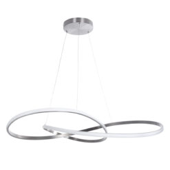 Alternative view of GLOBOSTAR® DEXTER 60919 Μοντέρνο Κρεμαστό Φωτιστικό Οροφής LED 120W 13440lm 300° AC 220-240V IP20 Ρυθμιζόμενο Λευκό CCT με Χειριστήριο από 2700K έως 6000K Dimmable - Lumileds SMD Chip - Νίκελ Βούρτσας - Μ103 x Π103 x Υ30cm - 3 Χρόνια Εγγύηση