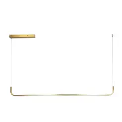 Alternative view of GLOBOSTAR® LINARIA 60923 Μοντέρνο Κρεμαστό Φωτιστικό Οροφής LED 36W 4150lm 180° AC 220-240V IP20 Ρυθμιζόμενο Λευκό CCT με Χειριστήριο από 2700K έως 6000K Dimmable - Lumileds SMD Chip - Χρυσό - Μ120 x Π2 x Υ10cm - 3 Χρόνια Εγγύηση