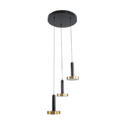 Alternative view of GLOBOSTAR® ZANE 60934 Μοντέρνο Κρεμαστό Φωτιστικό Οροφής LED 54W 6048lm 120° AC 220-240V IP20 Ρυθμιζόμενο Λευκό CCT με Χειριστήριο από 2700K έως 6000K Dimmable - Lumileds SMD Chip - Μαύρο Ματ & Χρυσό - Μ40 x Π40 x Υ20cm - 3 Χρόνια Εγγύηση