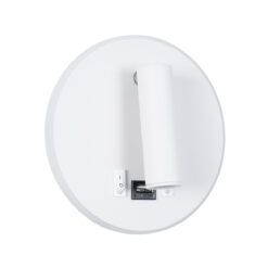 Alternative view of GLOBOSTAR® LADY-R 60939 Μοντέρνο Φωτιστικό Τοίχου - Απλίκα Ξενοδοχείου Reading Light με Φορτιστή USB 3A LED 6W 600lm 36° & 360° AC 220-240V IP20 Φυσικό Λευκό 4500K - Bridgelux COB & TÜV SÜD Driver - Λευκό Ματ - Μ15 x Π15 x Υ17cm - 3 Χρόνια Εγγύηση