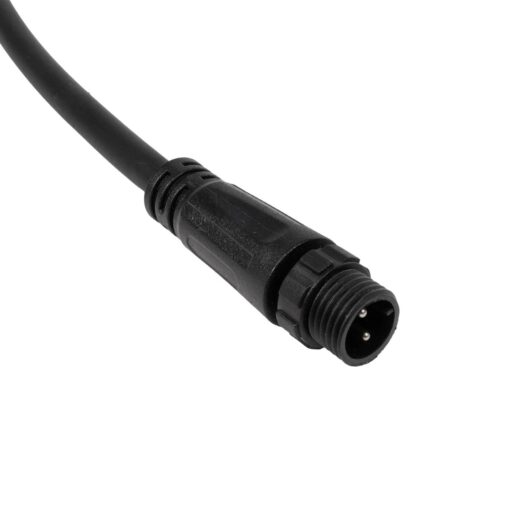 GLOBOSTAR® CONNECTOR 60955 2 Pin Καλώδιο/Επέκταση Ι 1 Μέτρου με Είσοδο 1 x Αρσενικό Βύσμα & Έξοδο 1 x Θηλυκό Βύσμα Αδιάβροχο IP68 – Μαύρο – Μ100 x Π1.5 x Υ1.5cm