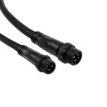 GLOBOSTAR® CONNECTOR 60957 5 Pin Καλώδιο/Επέκταση Τ 1 Μέτρου με Είσοδο 1 x Αρσενικό Βύσμα & Έξοδο 2 x Θηλυκά Βύσματα Αδιάβροχο IP68 – Μαύρο – Μ100 x Π52 x Υ2cm