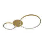 GLOBOSTAR® NEMESIS 61107 Μοντέρνο Φωτιστικό Οροφής LED 67W 7573lm 360° AC 220-240V IP20 Ρυθμιζόμενο Λευκό CCT με Χειριστήριο από 2700K έως 6000K Dimmable – Lumileds SMD Chip – Χρυσό Βούρτσας – Μ84 x Π45 x Υ13cm – 3 Χρόνια Εγγύηση