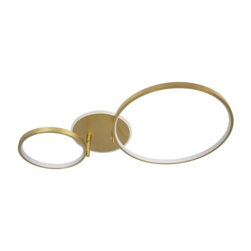 GLOBOSTAR® NEMESIS 61107 Μοντέρνο Φωτιστικό Οροφής LED 67W 7573lm 360° AC 220-240V IP20 Ρυθμιζόμενο Λευκό CCT με Χειριστήριο από 2700K έως 6000K Dimmable – Lumileds SMD Chip – Χρυσό Βούρτσας – Μ84 x Π45 x Υ13cm – 3 Χρόνια Εγγύηση