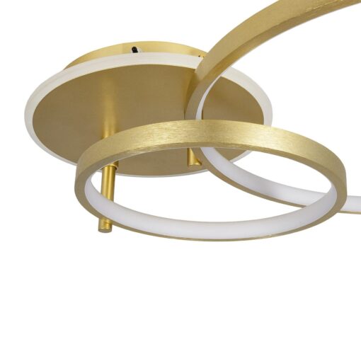 GLOBOSTAR® NEMESIS 61107 Μοντέρνο Φωτιστικό Οροφής LED 67W 7573lm 360° AC 220-240V IP20 Ρυθμιζόμενο Λευκό CCT με Χειριστήριο από 2700K έως 6000K Dimmable – Lumileds SMD Chip – Χρυσό Βούρτσας – Μ84 x Π45 x Υ13cm – 3 Χρόνια Εγγύηση