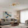 kelvo® NEMESIS KLV-101-0207 Φωτιστικό Οροφής LED 98W 9800lm 360° AC 220-240V IP20 Ρυθμιζόμενο Λευκό CCT με Χειριστήριο από 2700K έως 6000K Dimmable – Lumileds SMD Chip – Χρυσό Πλατίνα – Μ89 x Π60 x Υ19cm – 3 Χρόνια Εγγύηση