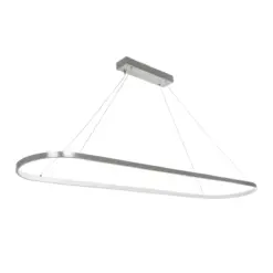 Alternative view of GLOBOSTAR® BOLIVAR 61273 Μοντέρνο Κρεμαστό Φωτιστικό Οροφής LED 54W 6210lm 360° AC 220-240V IP20 Ρυθμιζόμενο Λευκό CCT με Χειριστήριο από 2700K έως 6000K Dimmable - Lumileds SMD Chip - Νίκελ Βούρτσας - Μ120 x Π30 x Υ2cm - 3 Χρόνια Εγγύηση