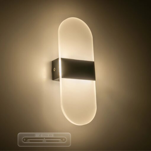 GLOBOSTAR® RARE 61337 Μοντέρνο Φωτιστικό Τοίχου – Απλίκα LED 5W 600lm 180° AC 220-240V IP20 Ρυθμιζόμενο Λευκό CCT με On/Off 2700K/4500K/6000K – Lumileds SMD Chip – Μαύρο Ματ – Μ10 x Π4 x Υ27cm – 3 Χρόνια Εγγύηση