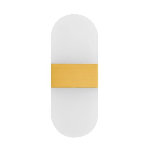 GLOBOSTAR® RARE 61338 Μοντέρνο Φωτιστικό Τοίχου – Απλίκα LED 5W 600lm 180° AC 220-240V IP20 Ρυθμιζόμενο Λευκό CCT με On/Off 2700K/4500K/6000K – Lumileds SMD Chip – Χρυσό Βούρτσας – Μ10 x Π4 x Υ27cm – 3 Χρόνια Εγγύηση