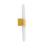 GLOBOSTAR® RARE 61338 Μοντέρνο Φωτιστικό Τοίχου – Απλίκα LED 5W 600lm 180° AC 220-240V IP20 Ρυθμιζόμενο Λευκό CCT με On/Off 2700K/4500K/6000K – Lumileds SMD Chip – Χρυσό Βούρτσας – Μ10 x Π4 x Υ27cm – 3 Χρόνια Εγγύηση
