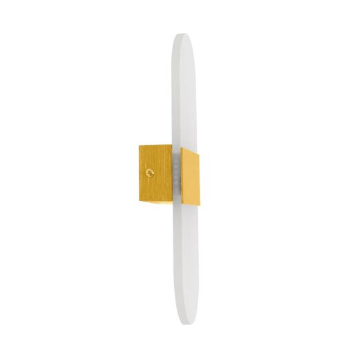 GLOBOSTAR® RARE 61338 Μοντέρνο Φωτιστικό Τοίχου – Απλίκα LED 5W 600lm 180° AC 220-240V IP20 Ρυθμιζόμενο Λευκό CCT με On/Off 2700K/4500K/6000K – Lumileds SMD Chip – Χρυσό Βούρτσας – Μ10 x Π4 x Υ27cm – 3 Χρόνια Εγγύηση
