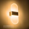 GLOBOSTAR® RARE 61338 Μοντέρνο Φωτιστικό Τοίχου – Απλίκα LED 5W 600lm 180° AC 220-240V IP20 Ρυθμιζόμενο Λευκό CCT με On/Off 2700K/4500K/6000K – Lumileds SMD Chip – Χρυσό Βούρτσας – Μ10 x Π4 x Υ27cm – 3 Χρόνια Εγγύηση