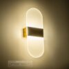 GLOBOSTAR® RARE 61338 Μοντέρνο Φωτιστικό Τοίχου – Απλίκα LED 5W 600lm 180° AC 220-240V IP20 Ρυθμιζόμενο Λευκό CCT με On/Off 2700K/4500K/6000K – Lumileds SMD Chip – Χρυσό Βούρτσας – Μ10 x Π4 x Υ27cm – 3 Χρόνια Εγγύηση